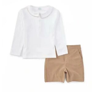 Edgehill Collection Knit Long Sleeve Top & Corduroy Shorts Set size 7 NWT